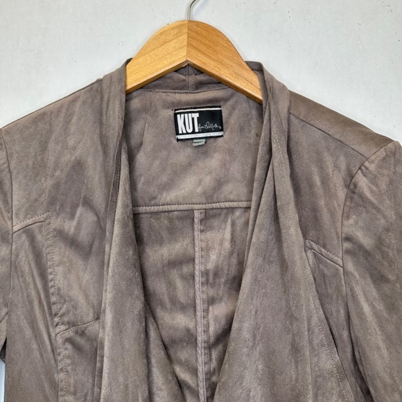 Kut from the Kloth Suede Brown Open Cardigan size Large - Picture 3 of 9
